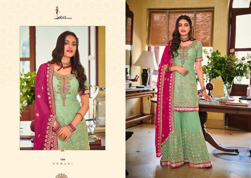 Eba Lifestyle Armani Faux Georgette Embroidered Heavy Work Salwar Suit