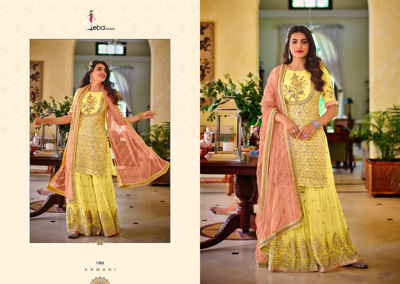 Eba Lifestyle Armani Faux Georgette Embroidered Heavy Work Salwar Suit