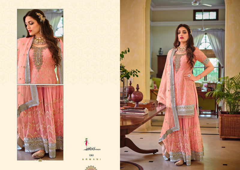 Eba Lifestyle Armani Faux Georgette Embroidered Heavy Work Salwar Suit