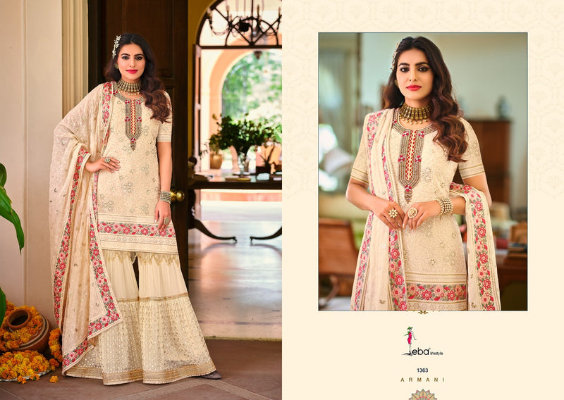 Eba Lifestyle Armani Faux Georgette Embroidered Heavy Work Salwar Suit