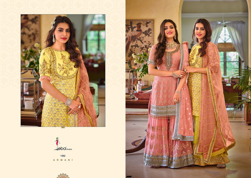 Eba Lifestyle Armani Faux Georgette Embroidered Heavy Work Salwar Suit