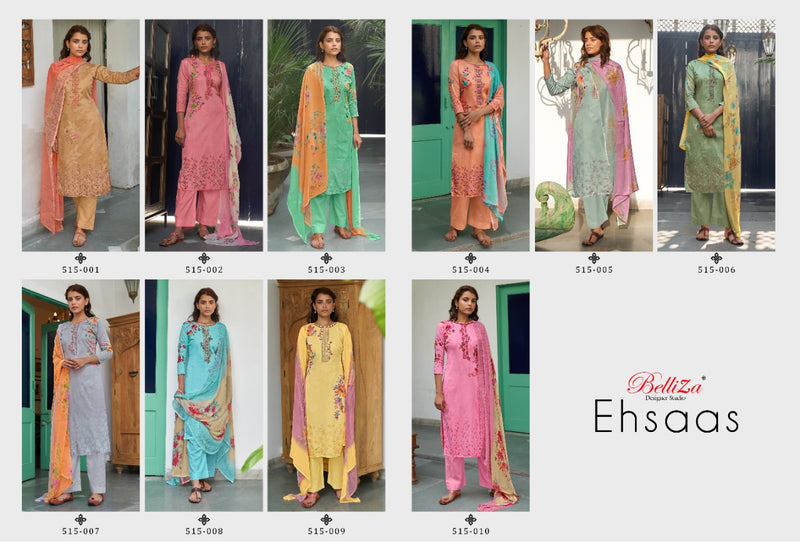 Belliza Designer Studio Ehsaas Pure Jam Cotton Print Fancy Festive Wear Salwar Kameez