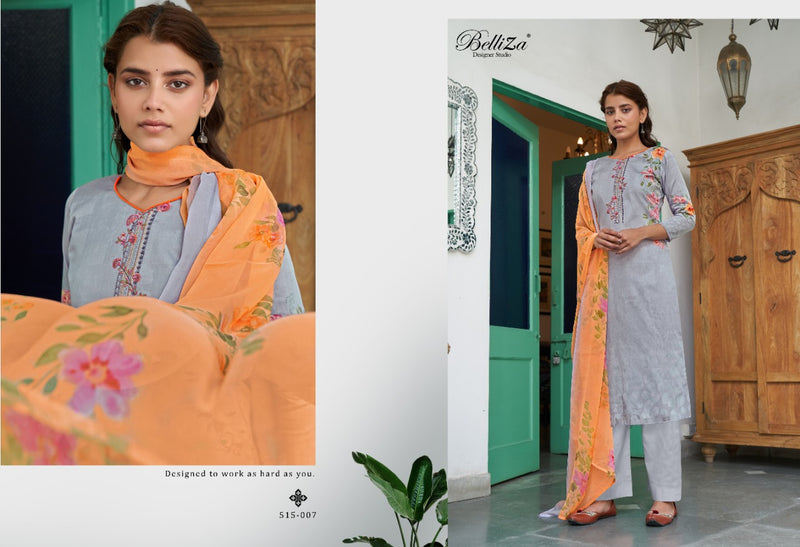 Belliza Designer Studio Ehsaas Pure Jam Cotton Print Fancy Festive Wear Salwar Kameez