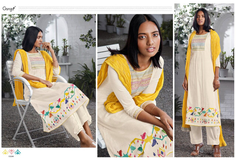 Ganga Eilish Cotton Embroidered Party Wear Salwar Suits
