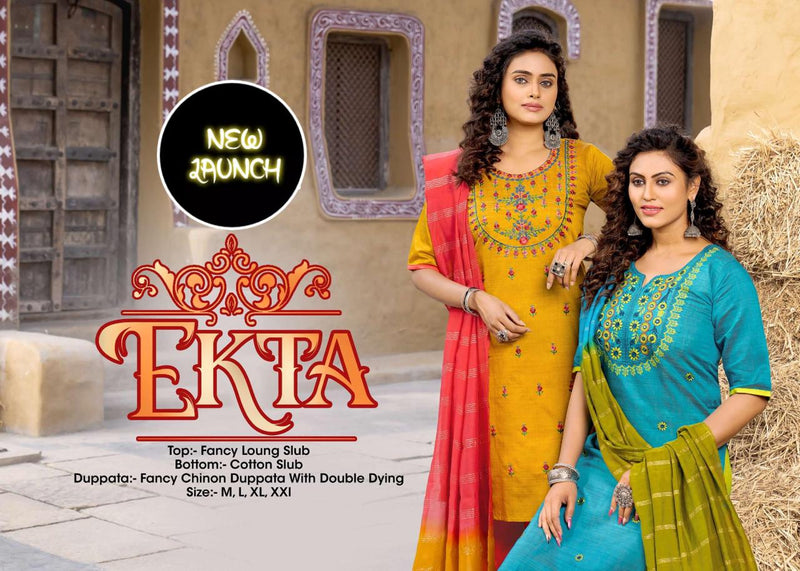 Riya Ekta Vol 1 Fancy Hand Work With Embroidery Work stylish Designer Casual Look Kurti