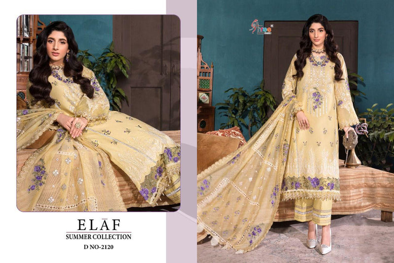 Shree Fabs Elaf Summer Collection Cotton Embroidered Pakistani Style Party Wear Salwar Suits