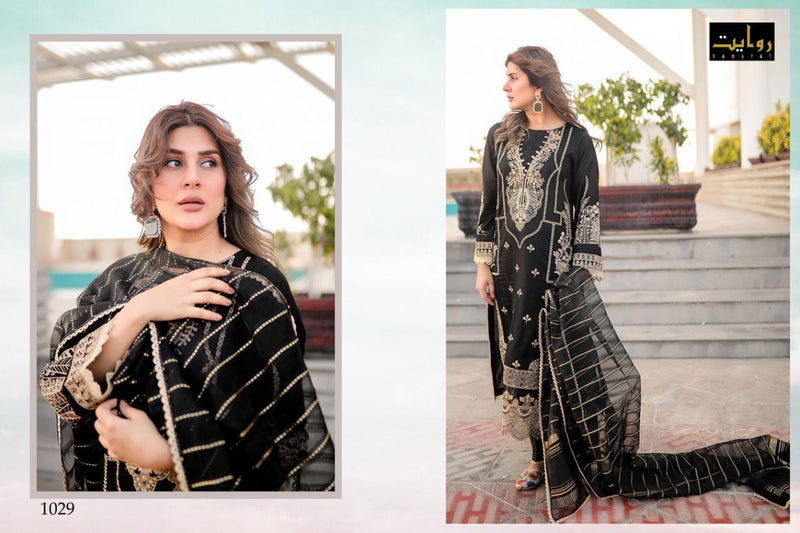 Rawayat Fashion Elaf Vol 5 Lawn Cotton Embroidered Pakistani Style Party Wear Salwar Suits