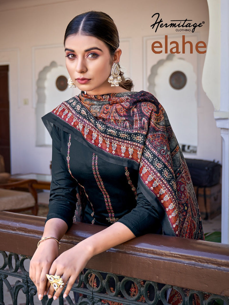Hermitage Clothing Elahe Jam Satin With Heavy Beautiful Work Stylish Designer Festive Wear Salwar Kameez