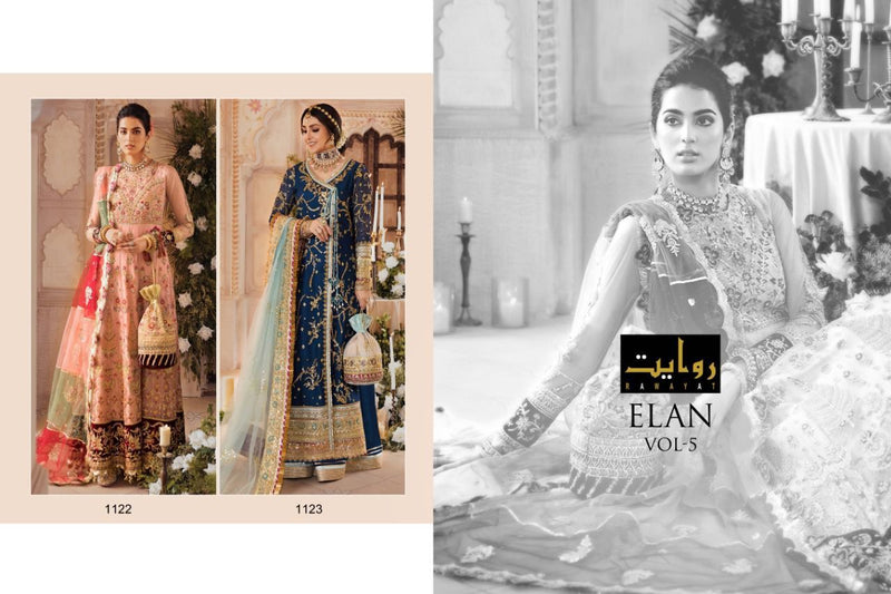 Rawayat Elan Vol 5 Georgette Exclusive Designer Party Wear Pakistani Style Salwar Suits
