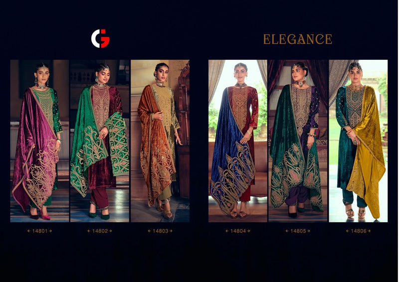 Gull Jee Elegance Velvet With Heavy Embroidery Work Stylish Designer Wedding Wear Salwar Kameez