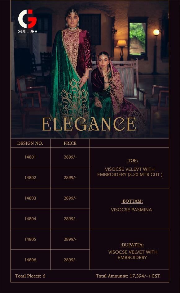 Gull Jee Elegance Velvet With Heavy Embroidery Work Stylish Designer Wedding Wear Salwar Kameez