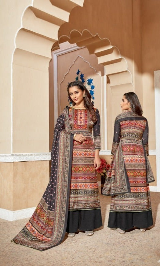 Bipson Fashion Elegance Tusser Silk Digital Printed Readymade Salwar Suits