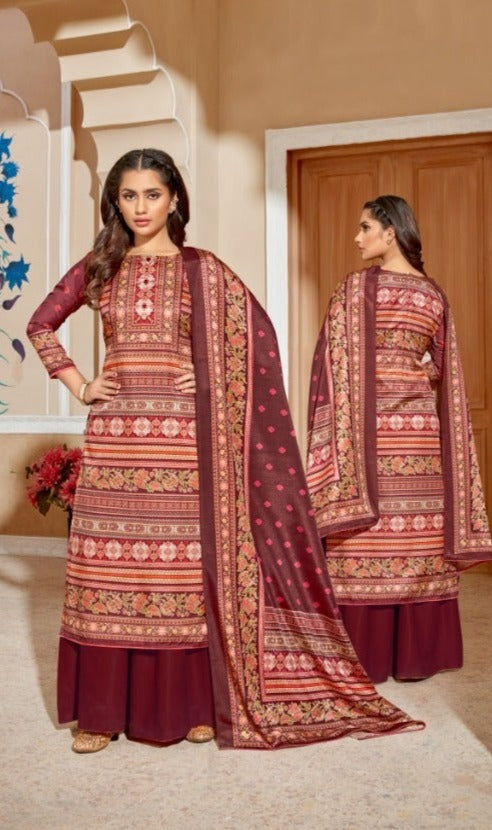 Bipson Fashion Elegance Tusser Silk Digital Printed Readymade Salwar Suits