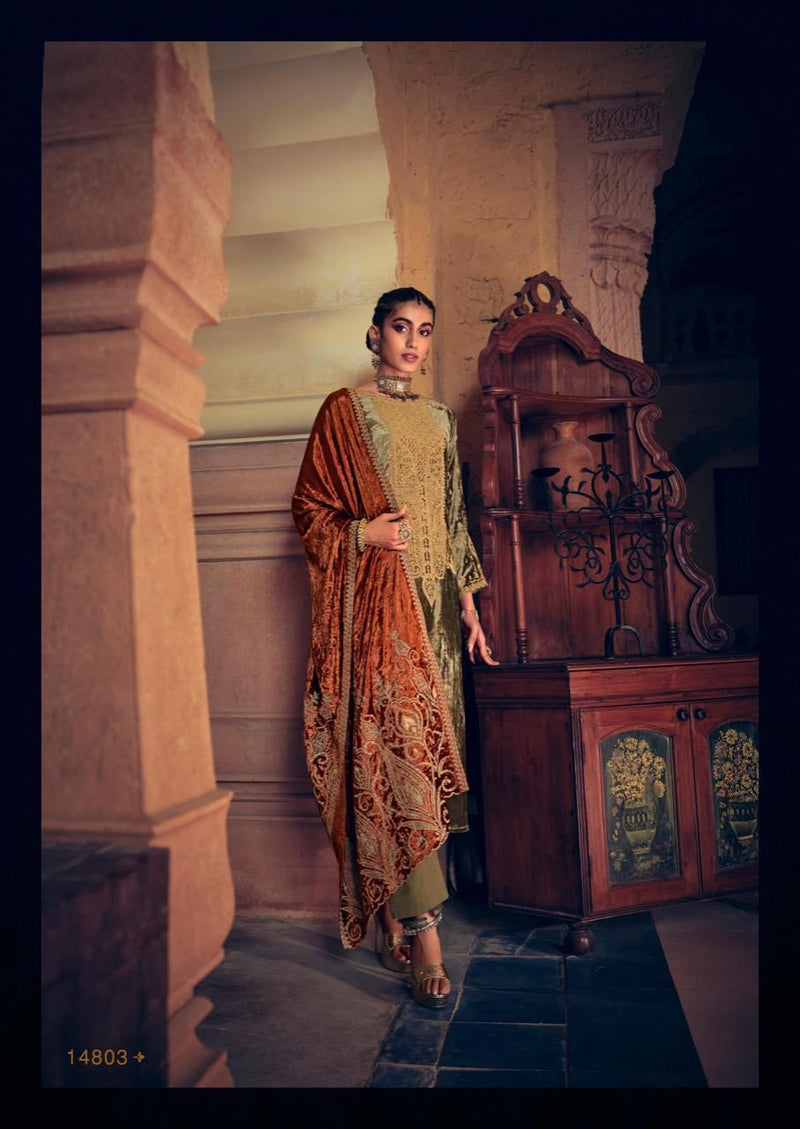 Gull Jee Elegance Velvet With Heavy Embroidery Work Stylish Designer Wedding Wear Salwar Kameez