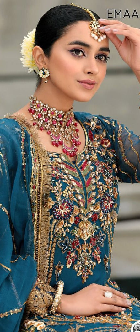 Zaha Emaan Adeel Vol 2 Georgette Pakistani Style Designer Wedding Wear Salwar Suits