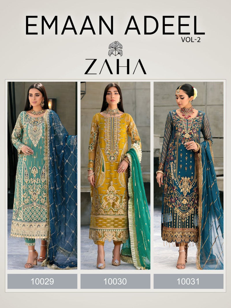 Zaha Emaan Adeel Vol 2 Georgette Pakistani Style Designer Wedding Wear Salwar Suits