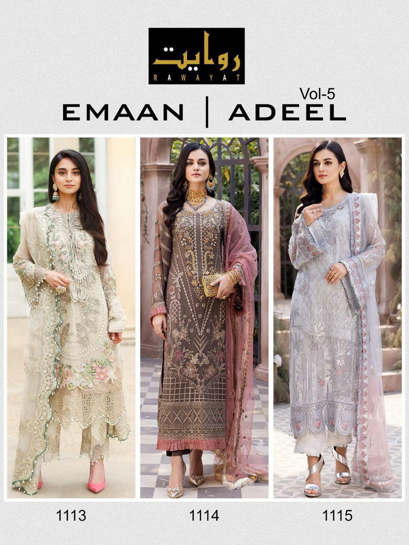 Rawayat Emaan Adeel Vol 5 Fox Georgette Pakistani Style Designer Party Wear Salwar Kameez