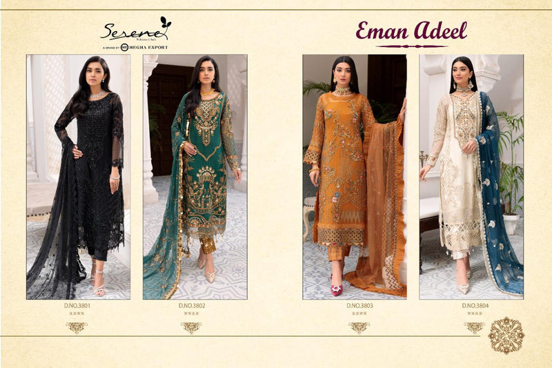 Serene Eman Adeel Fox Georgette  Pakistani Style Heavy Designer Party Wear Salwar Suits