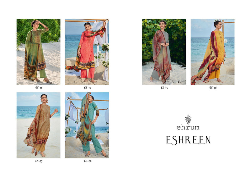 Varsha Ehrum Eshreen Silk Satin Digital Printed Party Wear Salwar Suits