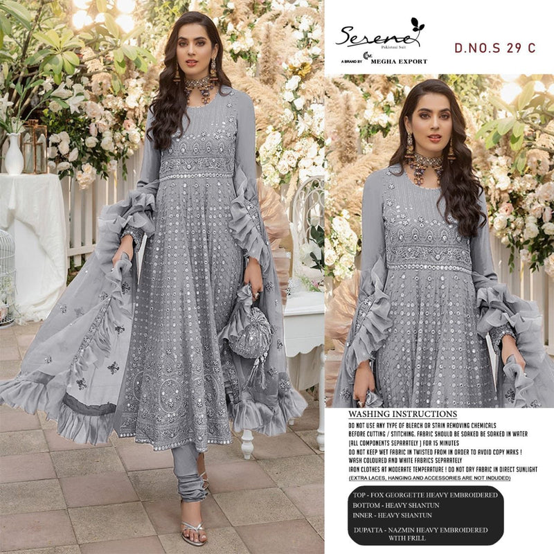 Serene Ethena S 29 Georgette Heavy Embroidered Pakistani Style Wedding Wear Salwar Suits