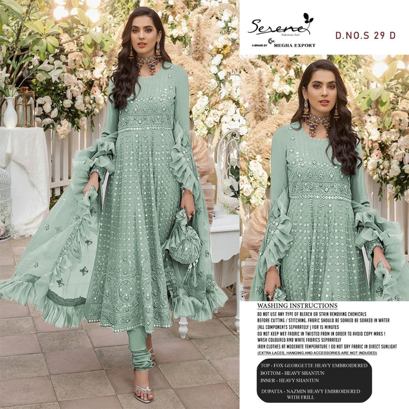 Serene Ethena S 29 Georgette Heavy Embroidered Pakistani Style Wedding Wear Salwar Suits