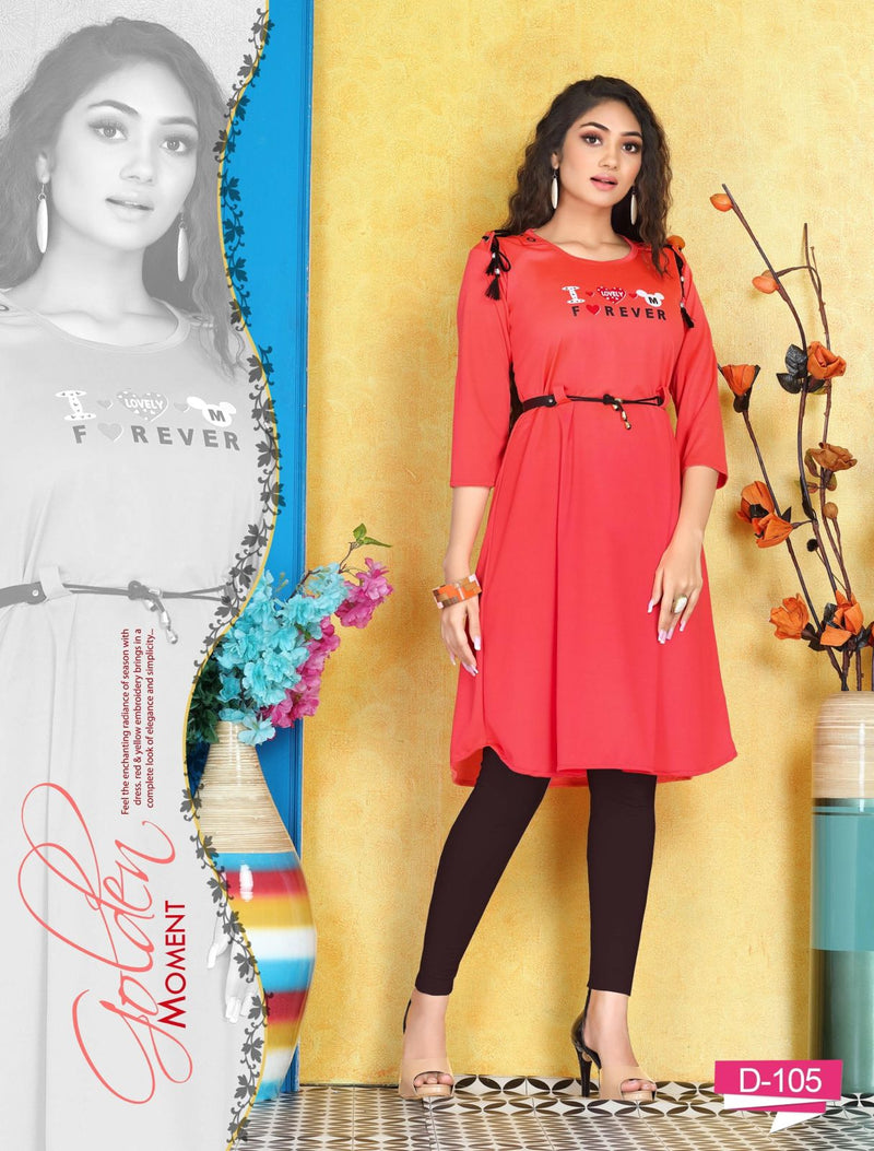 Riyaa Everest Lycra Fancy Stylish Western Wear Kurtis