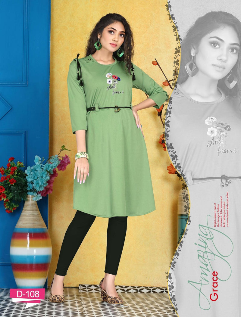 Riyaa Everest Lycra Fancy Stylish Western Wear Kurtis