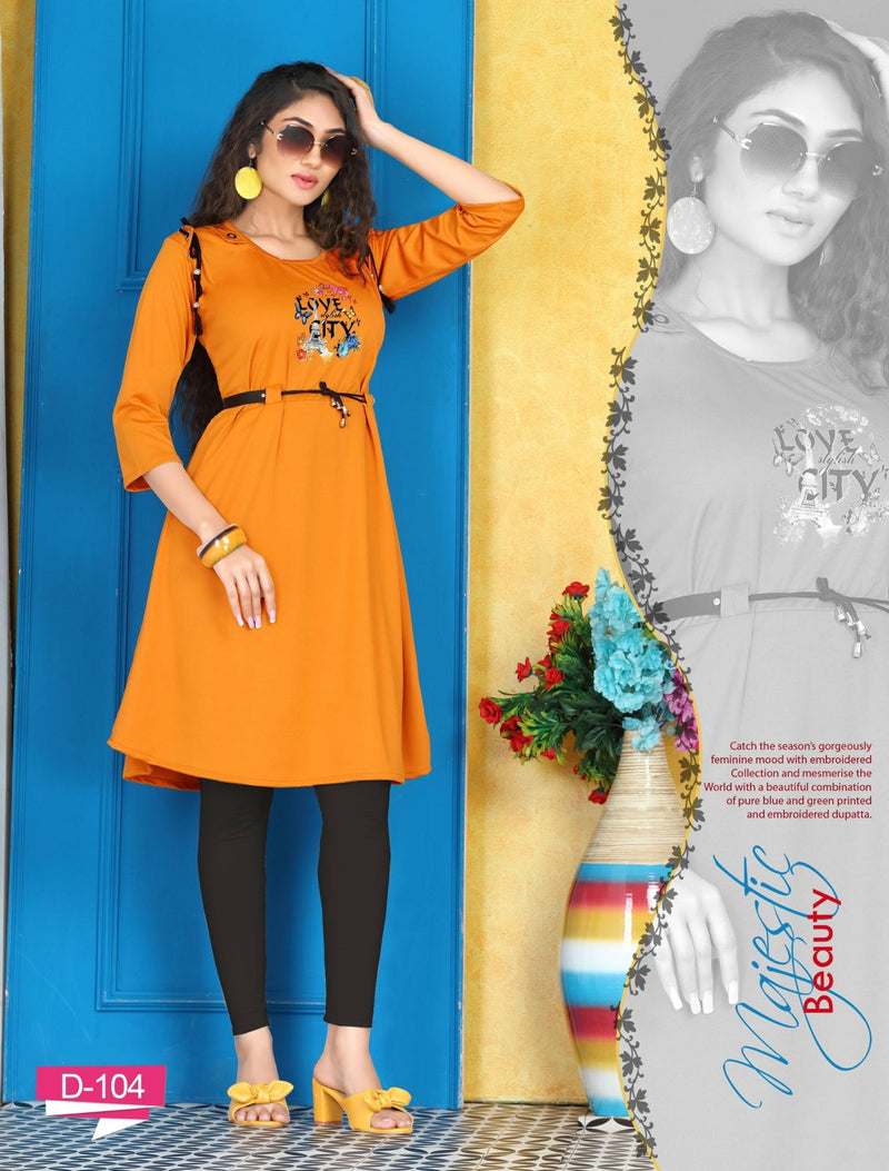 Riyaa Everest Lycra Fancy Stylish Western Wear Kurtis