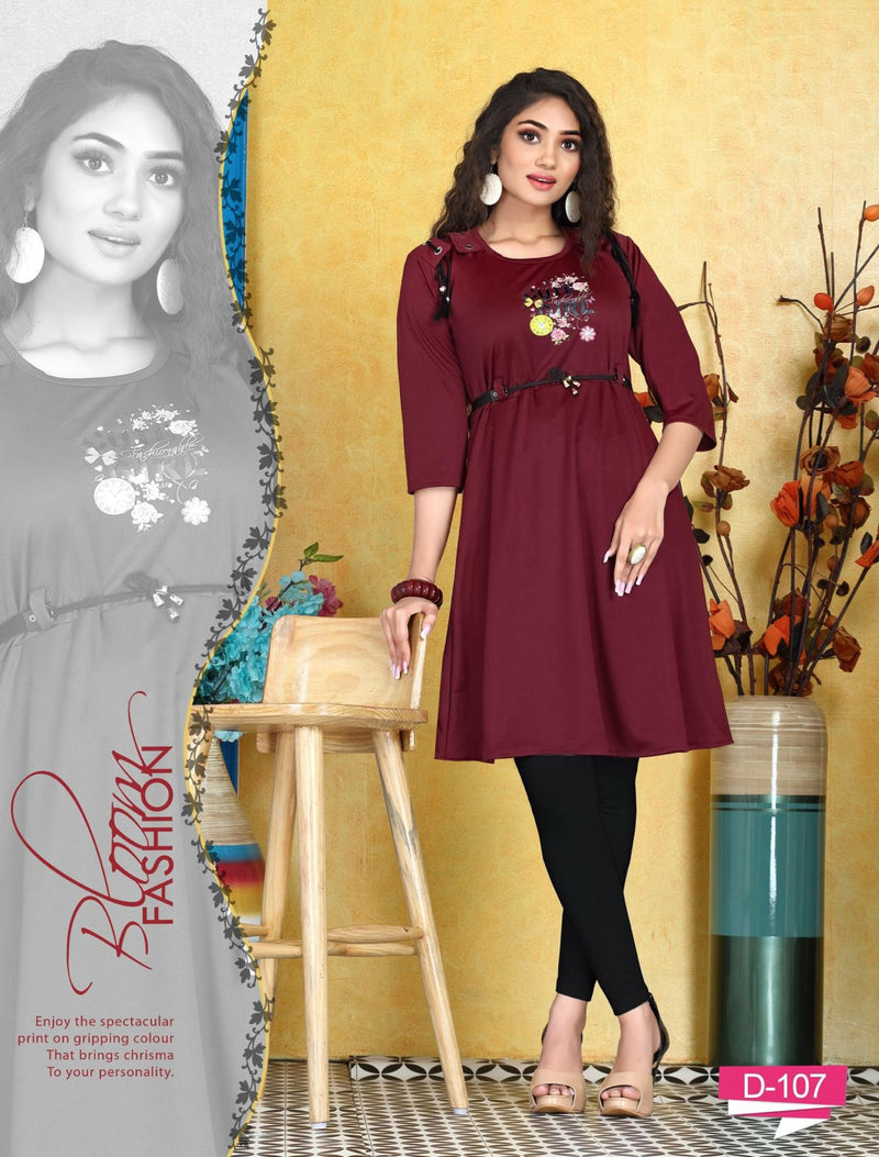 Riyaa Everest Lycra Fancy Stylish Western Wear Kurtis