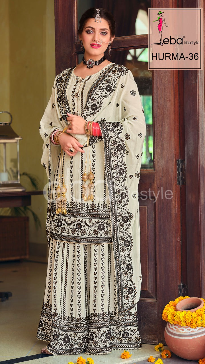 Eba Lifestyle Hurma Vol 36 Karwa Chouth Special Chinon With Embroidery Work