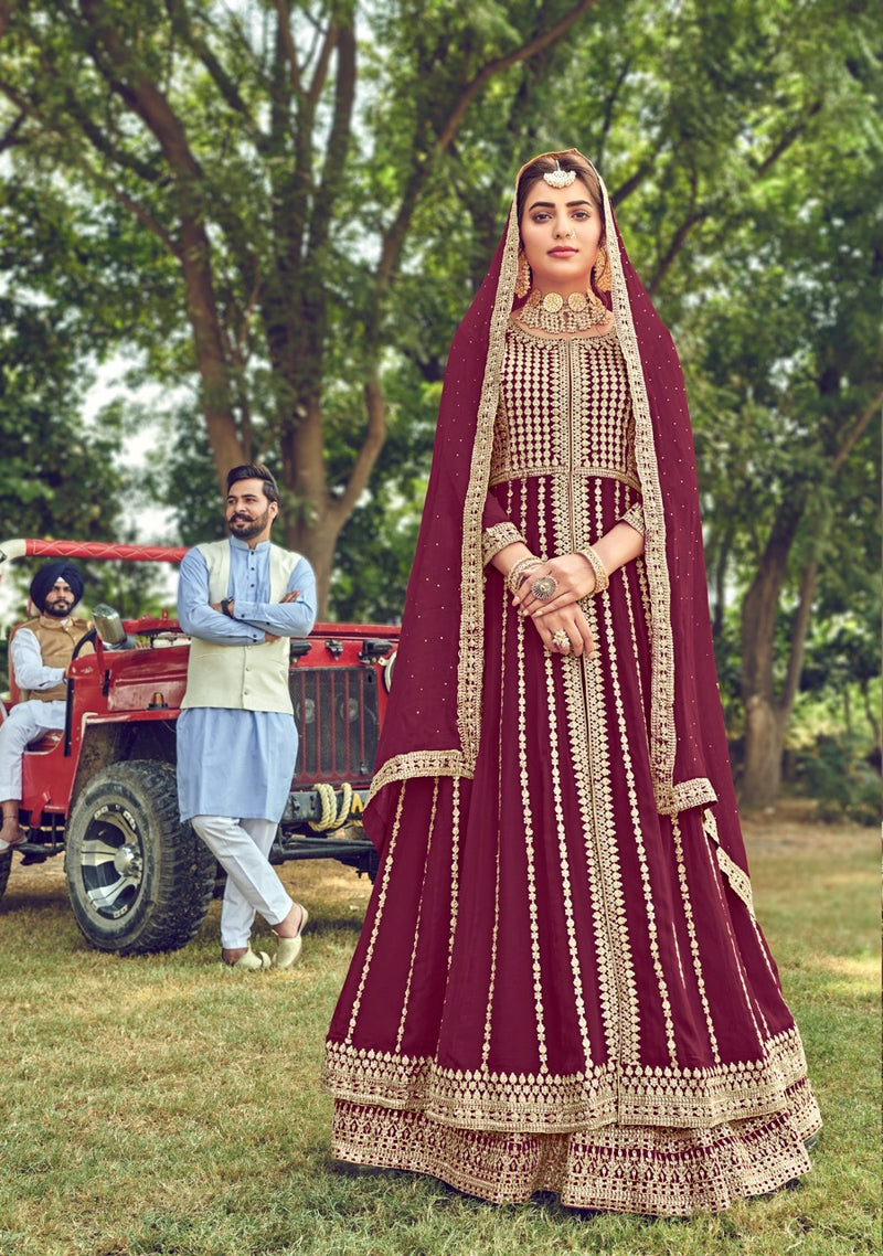 Eba Lifestyle Hussna Semi Pure Heavy Embroidery Work Designer Wear Salwar Suit