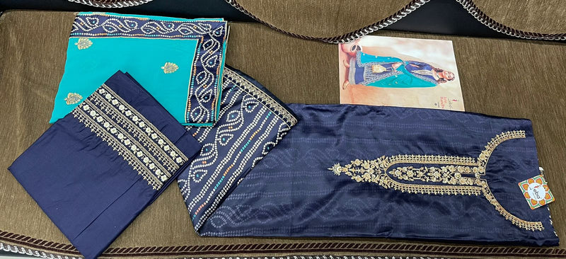 Eba Lifestyle Rang Bandhej Vol 2 Heavy Satin Digital Print With Embroidery Work Salwar Kameez