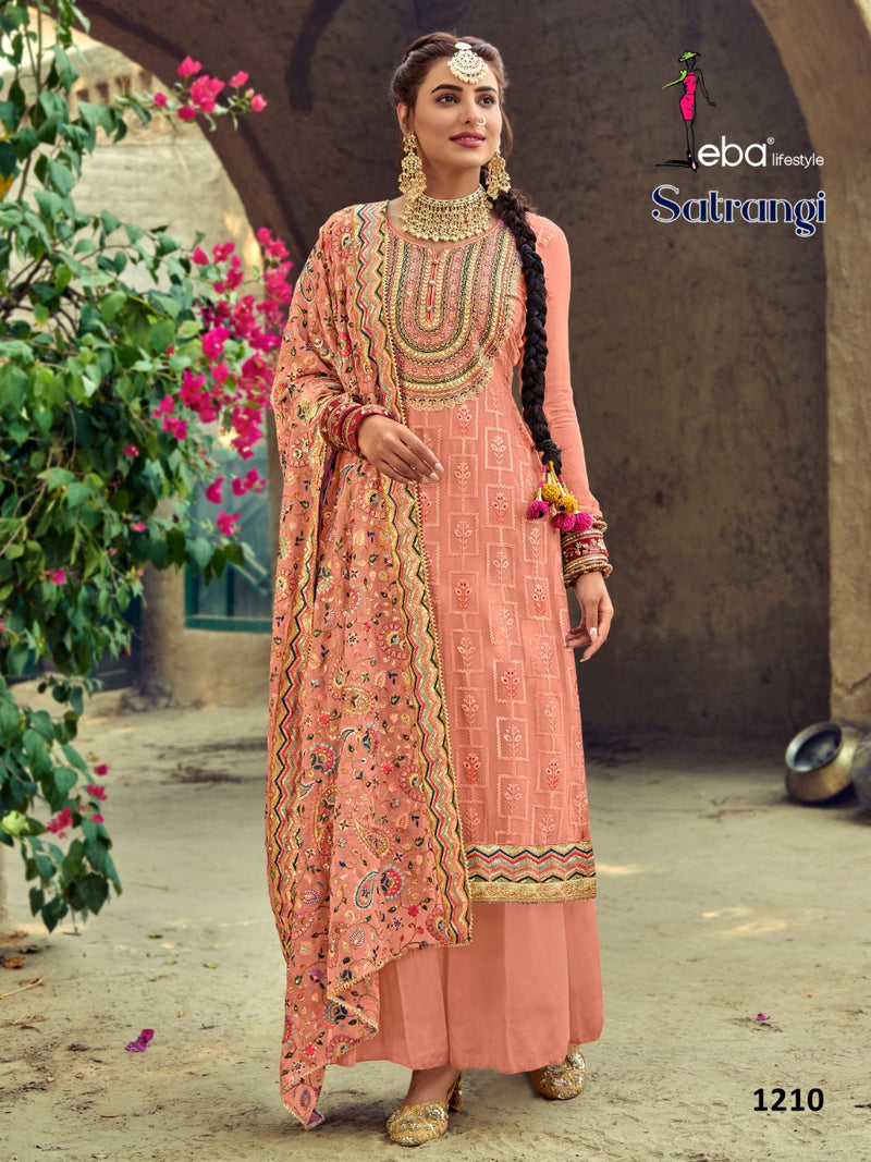 Eba Lifestyle Satrangi Fox Georgette Heavy Embroidery Work Bridal Wear Salwar Kameez