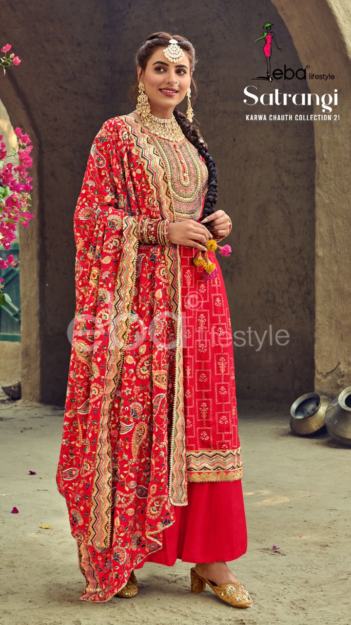 Eba Lifestyle Satrangi Georgetteb With Heavy Embroidery Work Salwar Suit