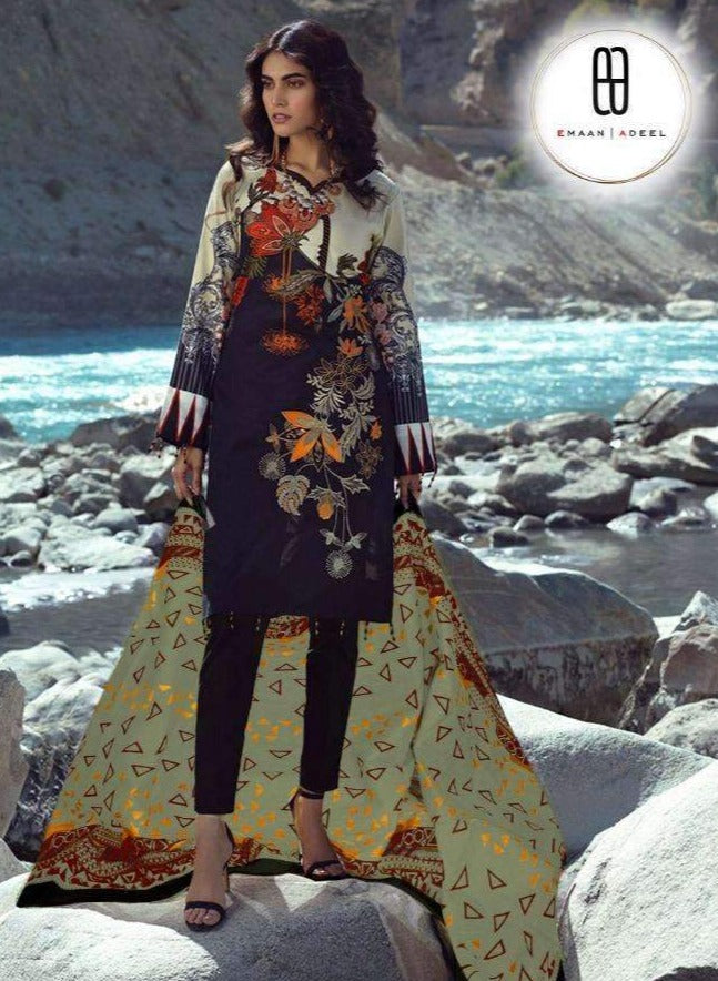 Emaan Adeel Vol 3 Pure Lawn Collection Printed Attractive Look Fancy Designer Pakistani Salwar Kameez