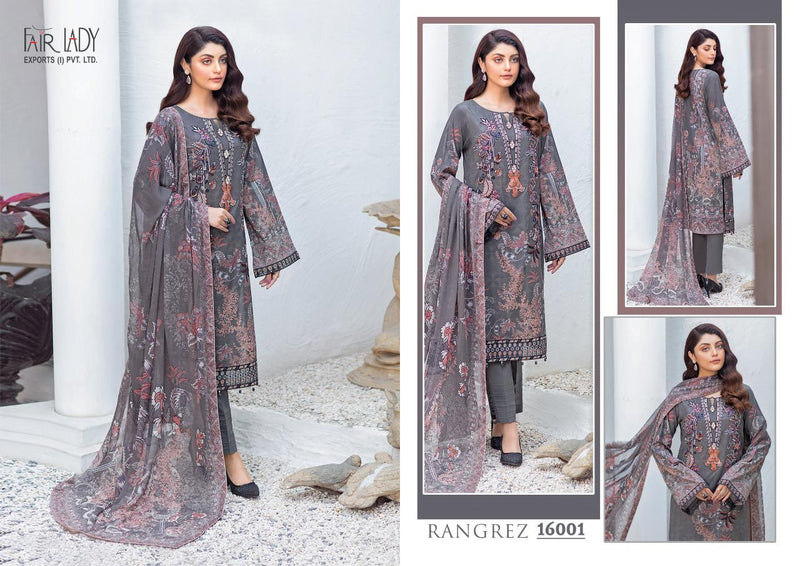 Fairlady Ramsha Rangrez Lawn Cotton Digital Print Heavy Embroidery Work Pakistani Salwar Kameez