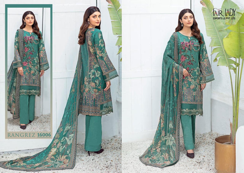 Fairlady Ramsha Rangrez Lawn Cotton Digital Print Heavy Embroidery Work Pakistani Salwar Kameez