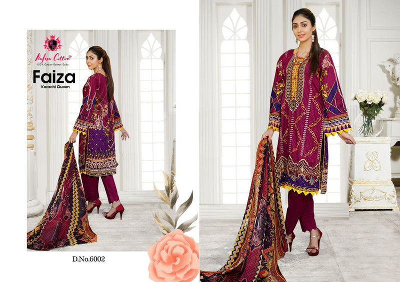 Nafisa Cotton Faiza Karachi Queen Vol 6 Pakistani Style Party Wear Cotton Salwar Suits