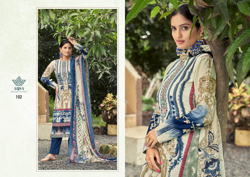 Aqsa Farah Dno 101 To 106 Pure Cotton Printed With Embroidery Work Stylish Designer Party Wear Salwar Kameez