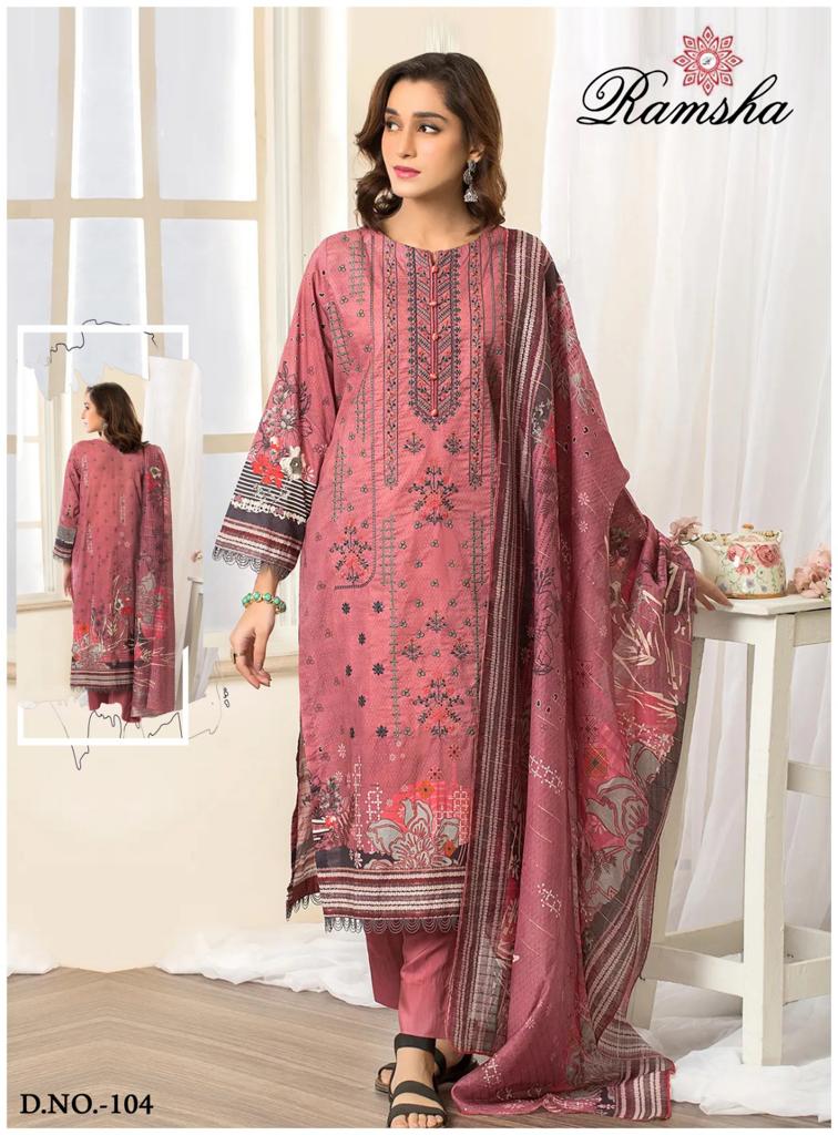 Ramsha Farasha Heavy Luxury Lawn Cotton Printed Designer Salwar Kameez