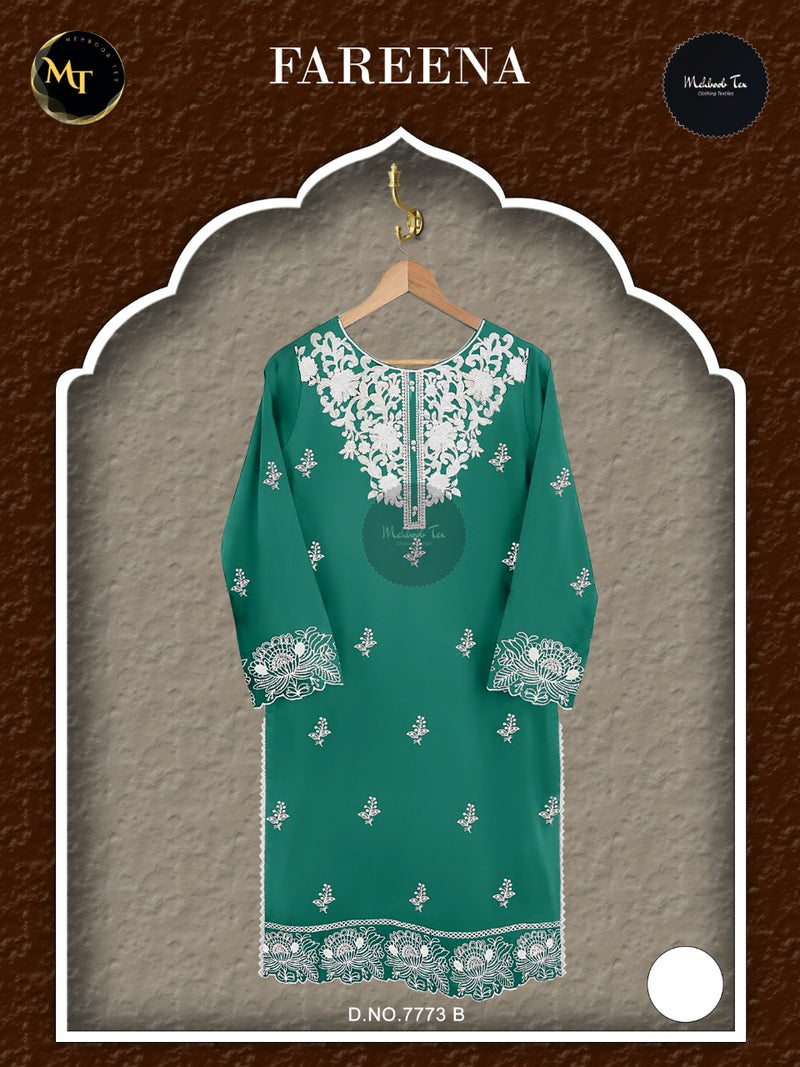 Mehboob Tex Fareena Georgette With Heavy Embroidery Work Stylish Designer Pret Kurti