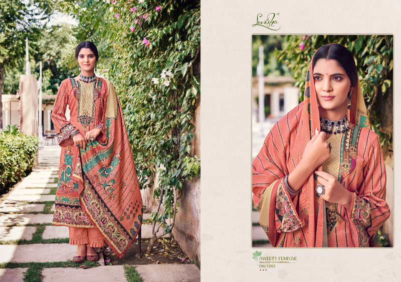 Levisha Farhna Pashmina With Fancy Work Stylish Designer Casual Look Pakistani Salwar Kameez