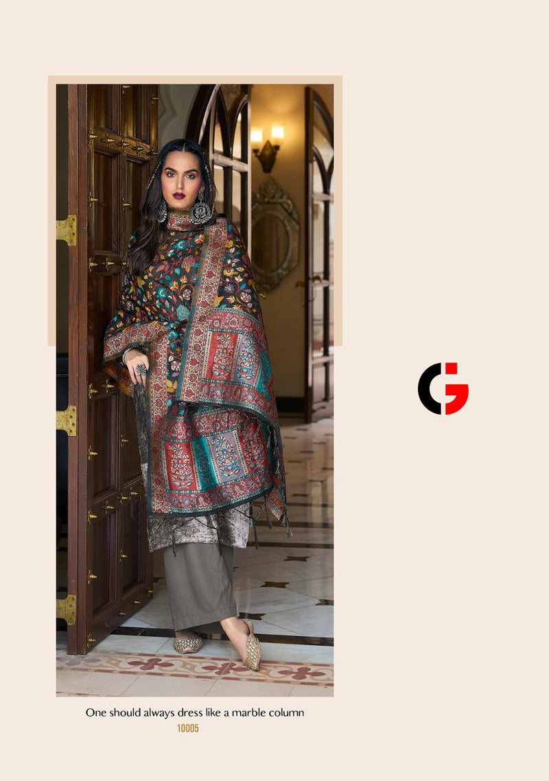 Gull Jee Farhin Velvet With Beautiful Heavy Embroidery Work Stylish Designer Party Wear Salwar Kameez