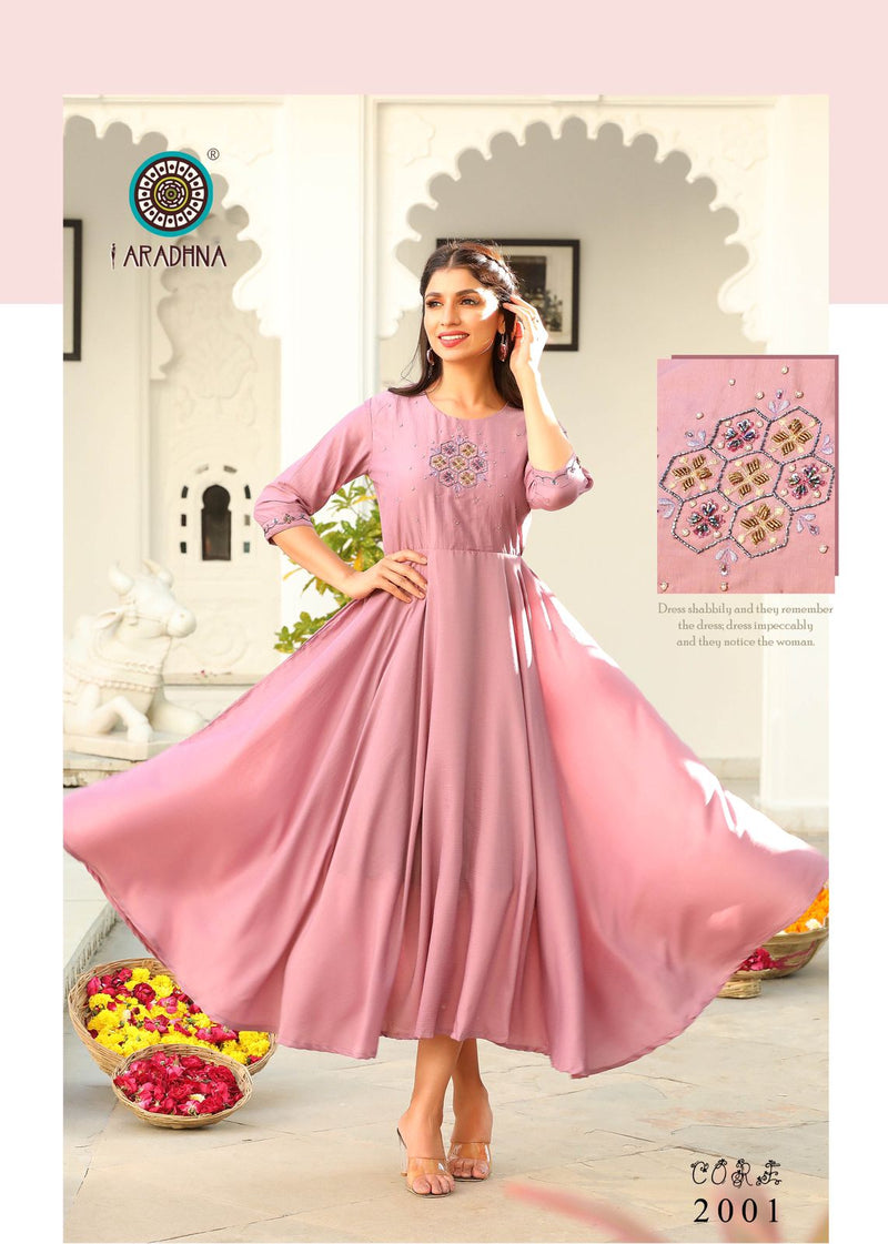 Aradhna Fashion Core Vol 2 Cotton Silk Gown Style Fancy Party Wear Kurtis