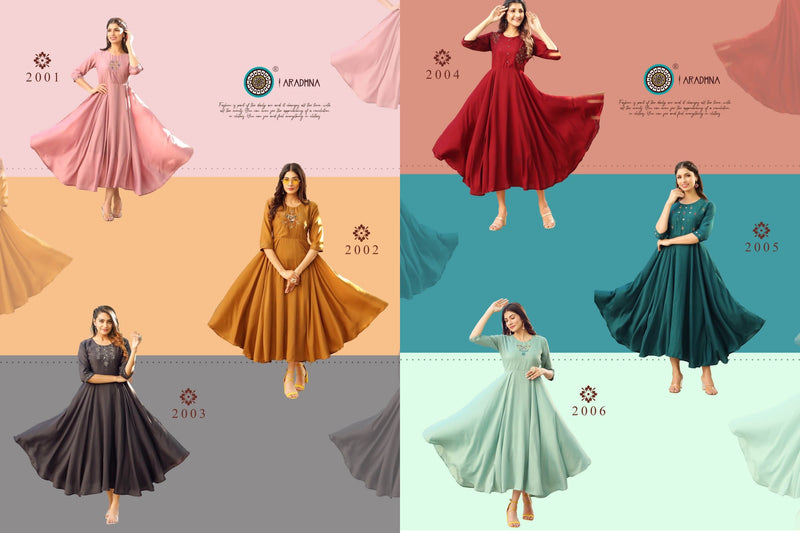 Aradhna Fashion Core Vol 2 Cotton Silk Gown Style Fancy Party Wear Kurtis
