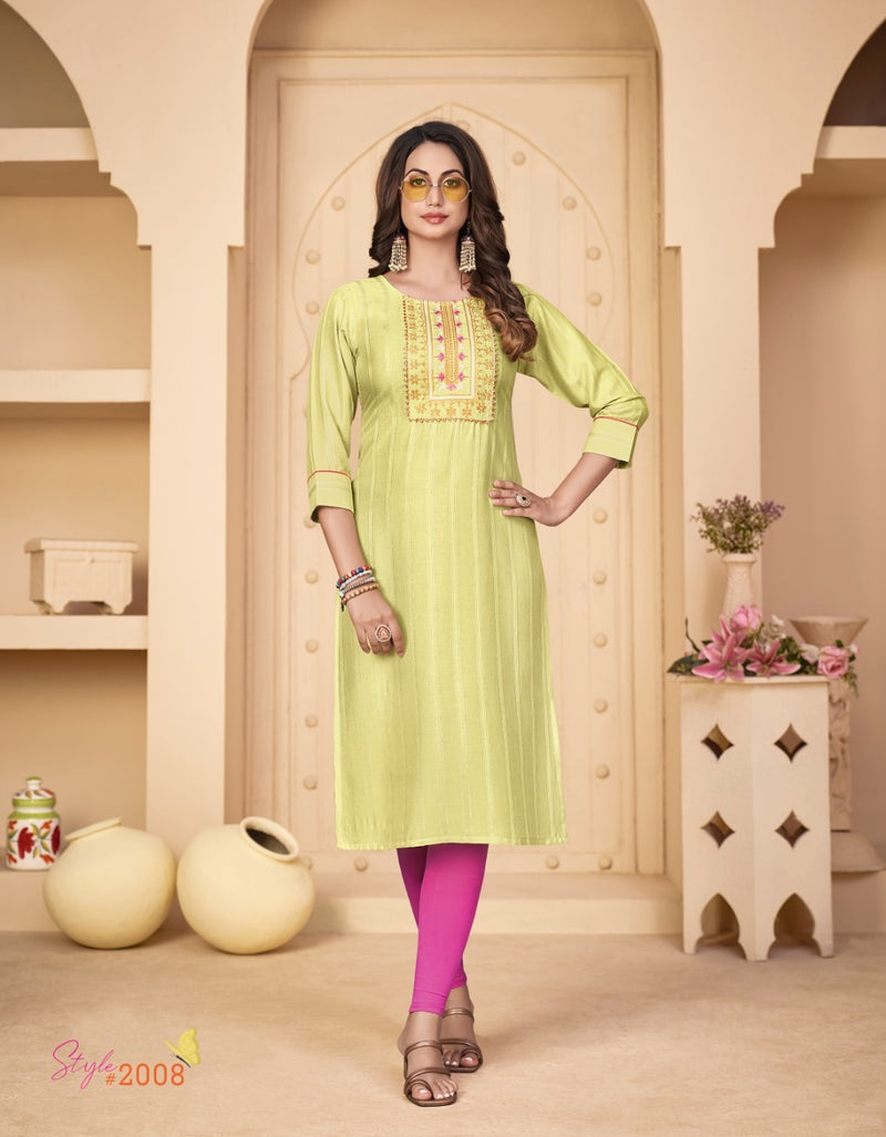 Diya Trends Fashion Story  Vol 2 Rayon Fancy Casual Office Wear Kurtis