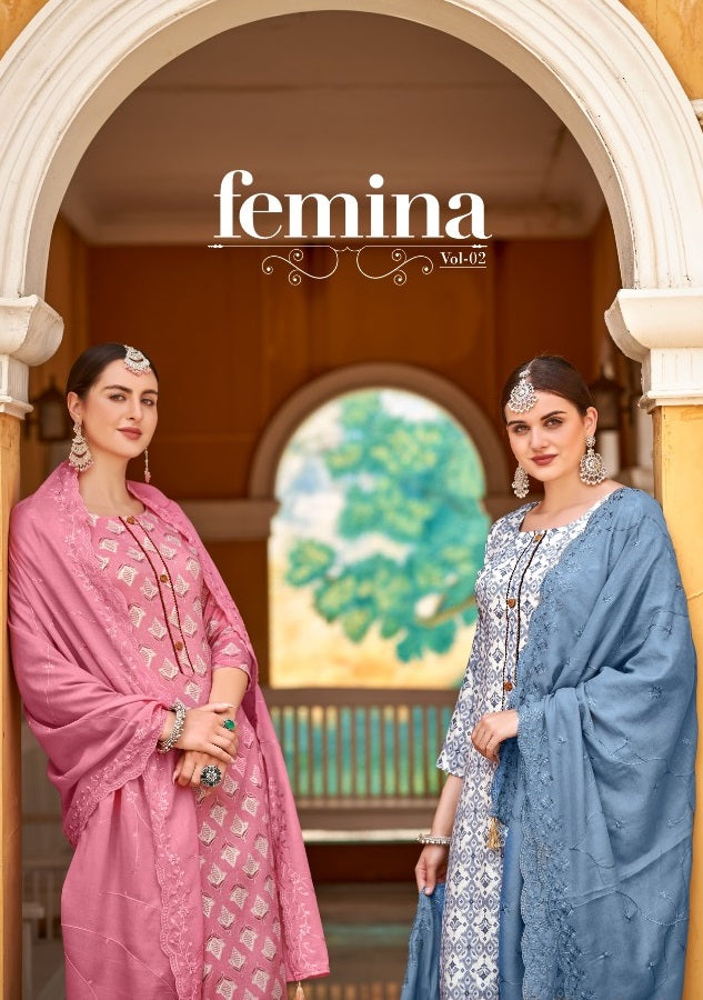 Hermitage Femina Vol 2 Cotton With Fancy Embroidery Work Stylish Designer Casual Look Salwar Kameez