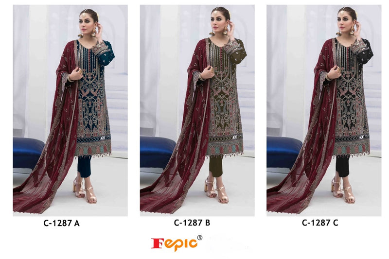 Fepic Rosemeen C 1287 Georgette With Heavy Beautiful Work Stylish Designer Party Wear Fancy Salwar Kameez