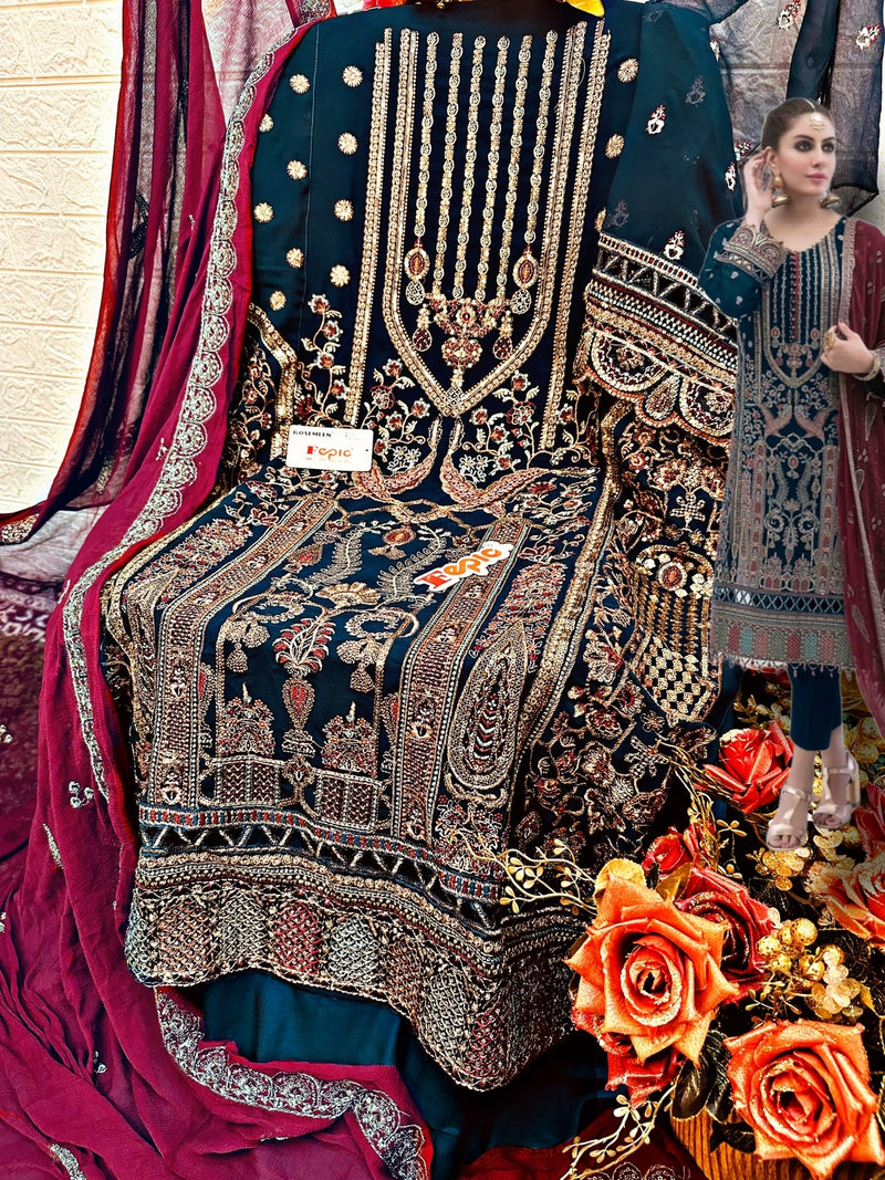 Fepic Rosemeen C 1287 Georgette With Heavy Beautiful Work Stylish Designer Party Wear Fancy Salwar Kameez