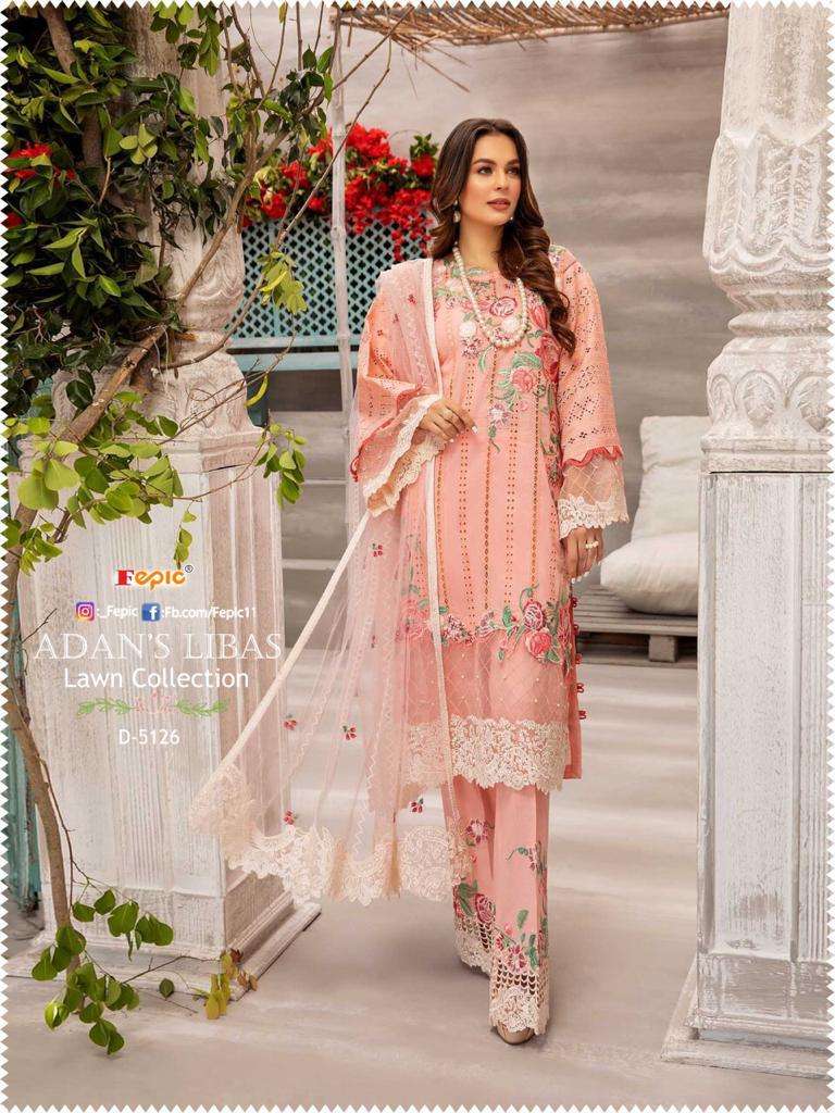 Fepic Adans Libas Lawn Collection Pure Cotton With Embroidered Bottom